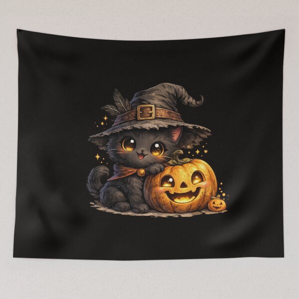 Item preview, CUTE CAT AND PUMPKIN designed and sold by Brejko.