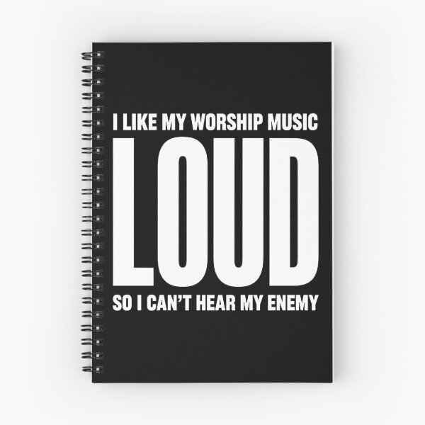Item preview, I Like My Worship Music Loud So I Can't Hear My Enemy Humor T-Shirt | Christian Faith Graphic Gift designed and sold by Trendably.