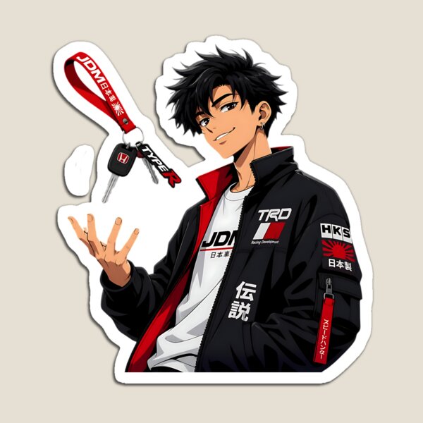 Item preview, Cool Anime Boy Tossing JDM Car Keys Streetwear designed and sold by MUGEN WORKS.