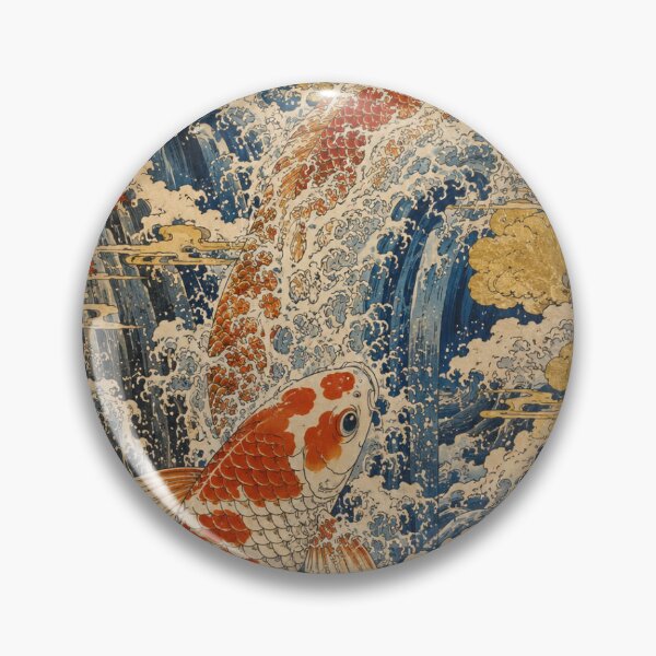 Item preview, Rising Koi Turning into a Dragon — Japanese Ukiyo-e Waterfall designed and sold by JYUMARU.