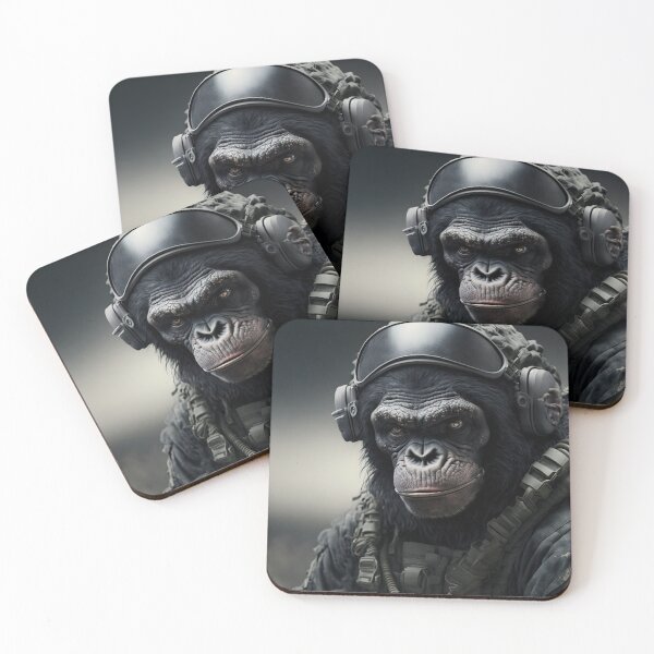 Item preview, Tactical Chimp Military Portrait designed and sold by obstinator.
