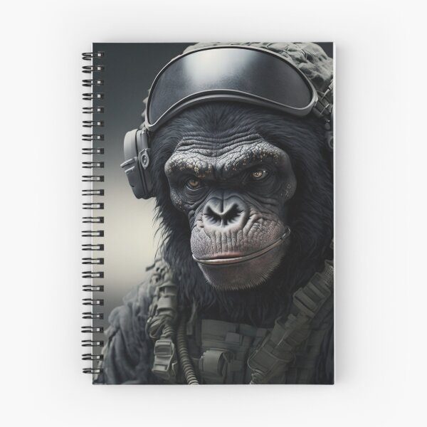 Aperçu de l'œuvre Portrait militaire de chimpanzé tactique créée et vendue par obstinator.