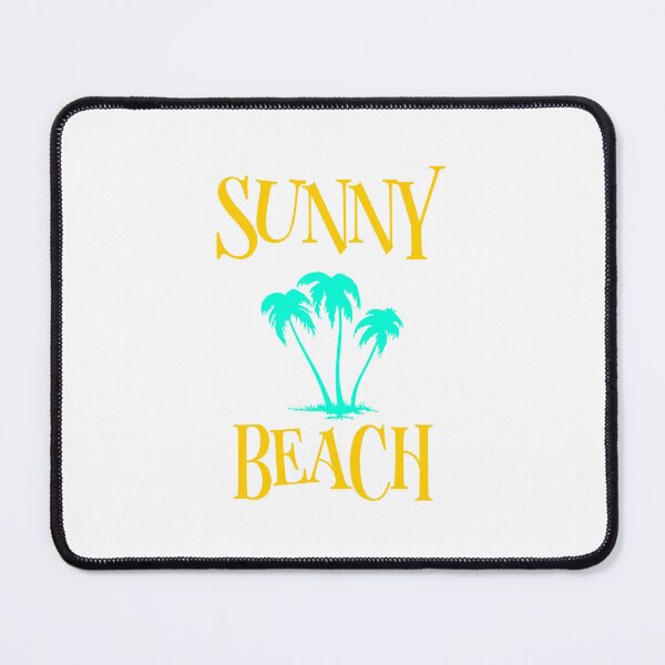 Item preview, Sunny Beach Turquoise Palm Trees Typography designed and sold by AhinoraArtShop.