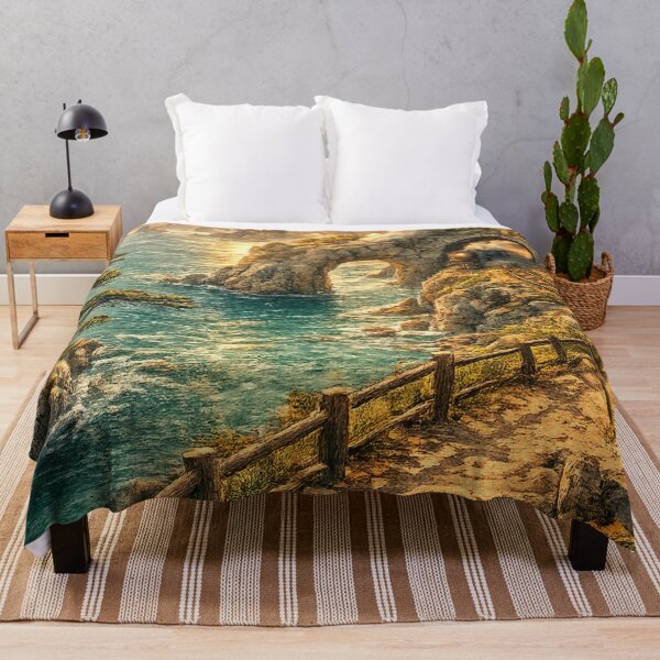 Item preview, Coastal Railway Tunnel: Steam Train Rock Arch Sunset Seaside Adventure designed and sold by irfanshikh.