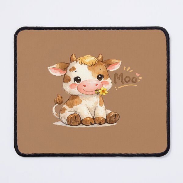 Item preview, Moo – Cute Watercolor Cartoon Cow  designed and sold by PearlPathFinds.
