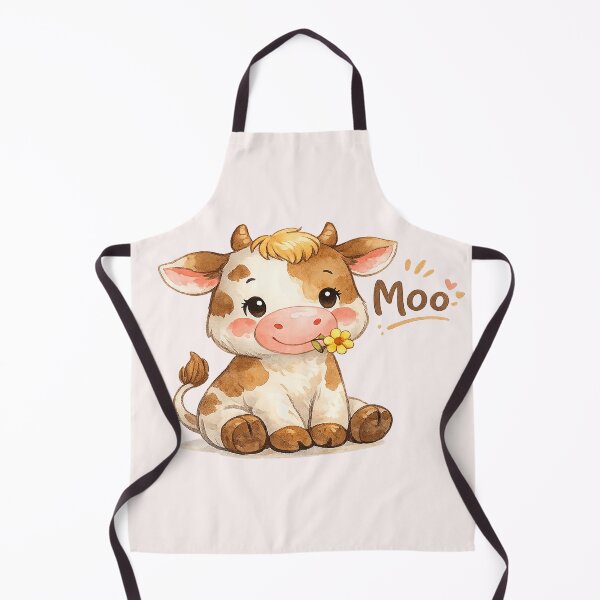 Item preview, Moo – Cute Watercolor Cartoon Cow  designed and sold by PearlPathFinds.
