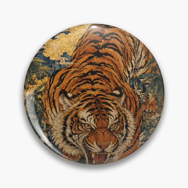 Item preview, Ukiyo-e Japanese Tiger in Bamboo — Bold Woodblock Art designed and sold by JYUMARU.