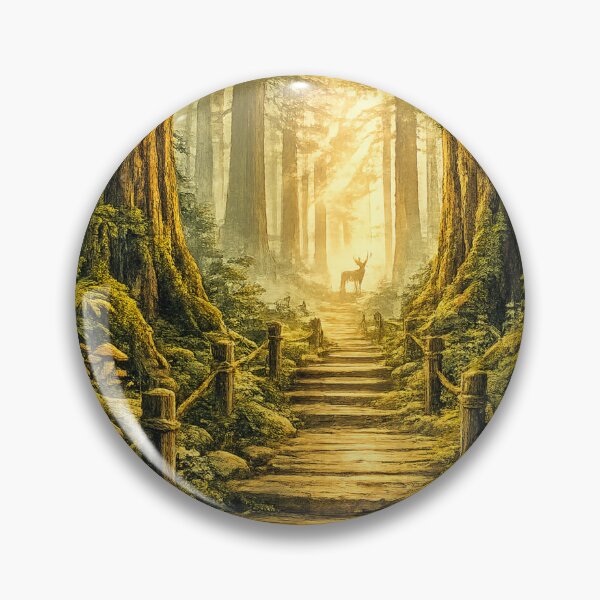 Item preview, Enchanted Old Growth Forest: Ancient Redwood Trees Sunlit Path Mystical designed and sold by irfanshikh.
