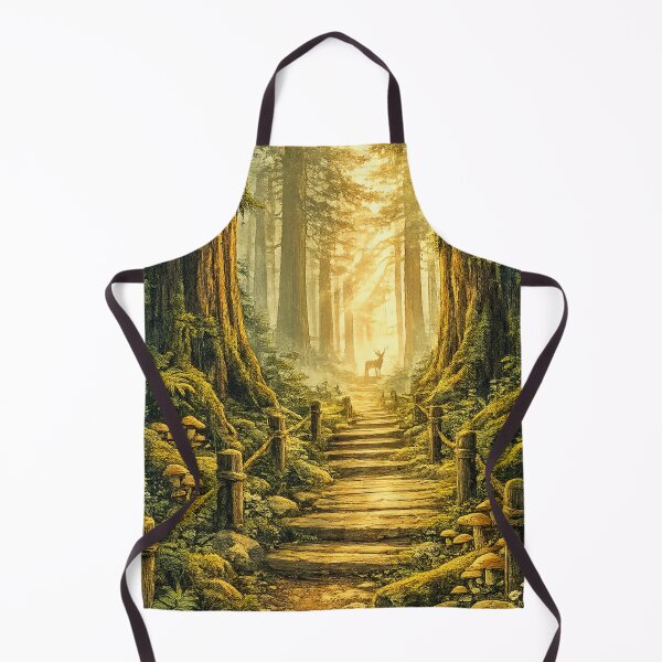 Item preview, Enchanted Old Growth Forest: Ancient Redwood Trees Sunlit Path Mystical designed and sold by irfanshikh.