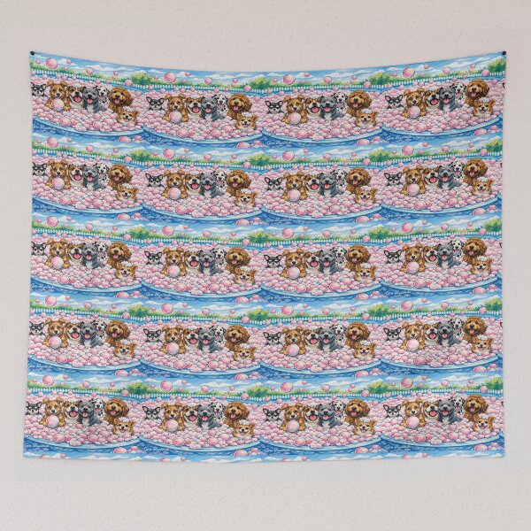 Item preview, Bubble Bath Buddies – Playful Dog Pool Party designed and sold by The Art Queen Of Michigan .