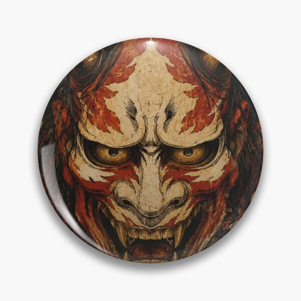Item preview, Ukiyo-e Hannya Mask & Red Maple — Japanese Woodblock Art designed and sold by JYUMARU.