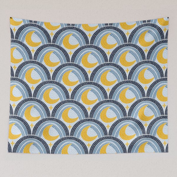 Item preview, Mediterranean Moonlight Mosaic - celestial pattern designed and sold by Home Cyn Home.