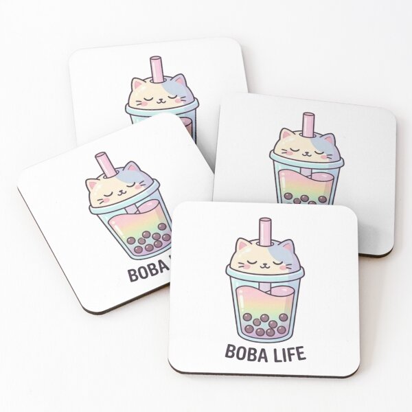 Item preview, Cute Rainbow Cat Boba Life Aesthetic Bubble Tea Sticker designed and sold by Rehnair.