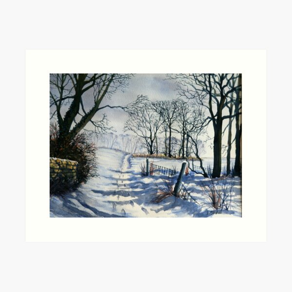 Winter Walk to Dane's Dyke Art Print