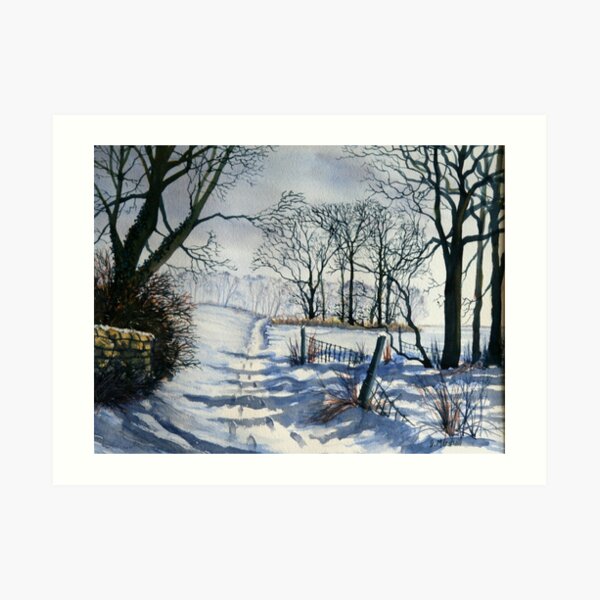 Winter Walk to Dane's Dyke Art Print