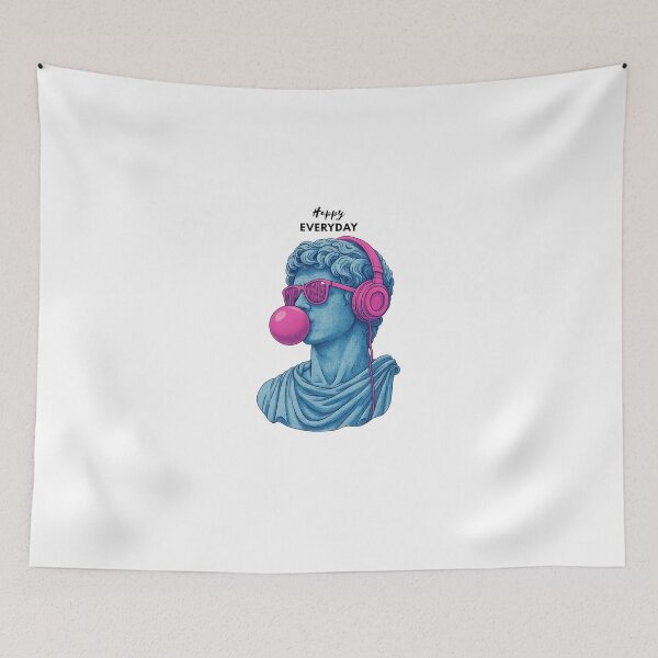 Item preview, Happy Everyday Vaporwave Greek Statue Pop Art designed and sold by Lineesh Kumar.