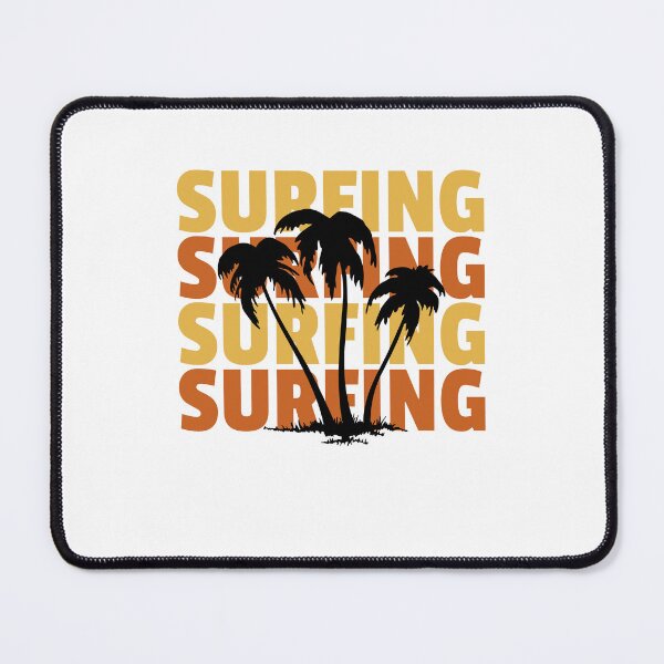 Item preview, Surfing Retro Palm Trees Graphic Art designed and sold by AhinoraArtShop.