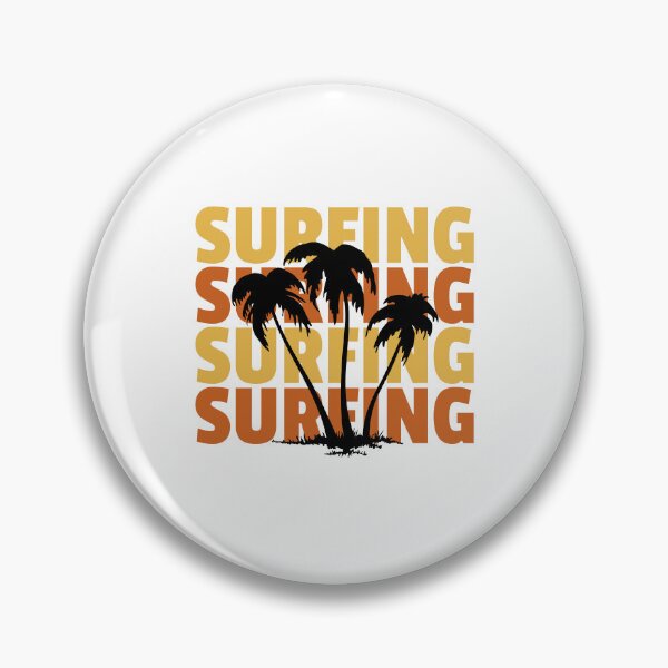 Item preview, Surfing Retro Palm Trees Graphic Art designed and sold by AhinoraArtShop.
