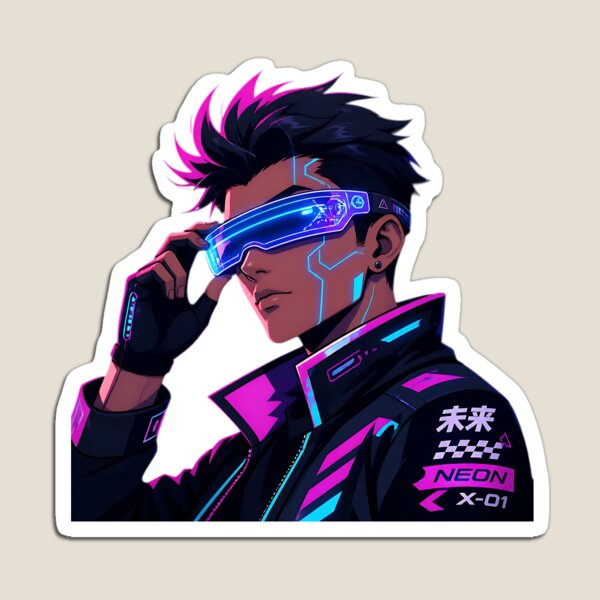 Item preview, Cyberpunk Neon Anime Boy Racer Synthwave JDM designed and sold by MUGEN WORKS.