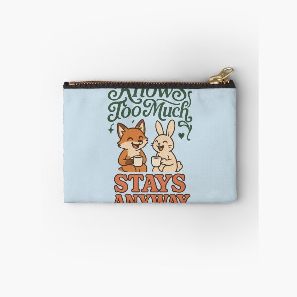 Item preview, Knows Too Much Stays Anyway Funny Fox Rabbit Best Friends Friendship Bff Tshirt designed and sold by HopeAndHustle.