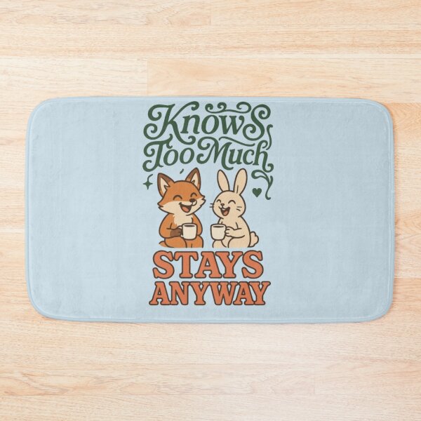 Item preview, Knows Too Much Stays Anyway Funny Fox Rabbit Best Friends Friendship Bff Tshirt designed and sold by HopeAndHustle.