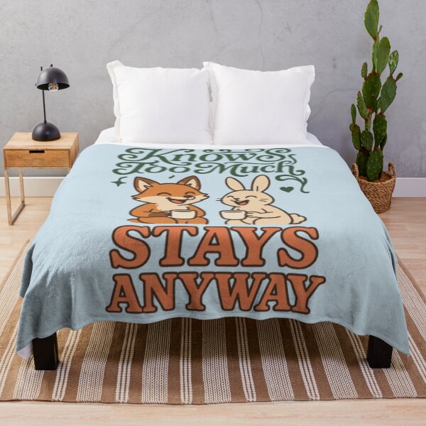 Item preview, Knows Too Much Stays Anyway Funny Fox Rabbit Best Friends Friendship Bff Tshirt designed and sold by HopeAndHustle.