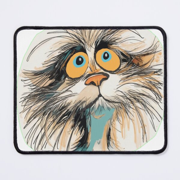 Item preview, Scruffy Anxious Cat Drawing designed and sold by Fayes4Art.