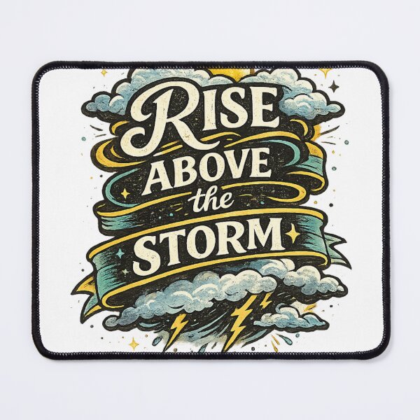 Item preview, Rise Above the Storm | Inspirational Typography Design designed and sold by VasiArtLab.