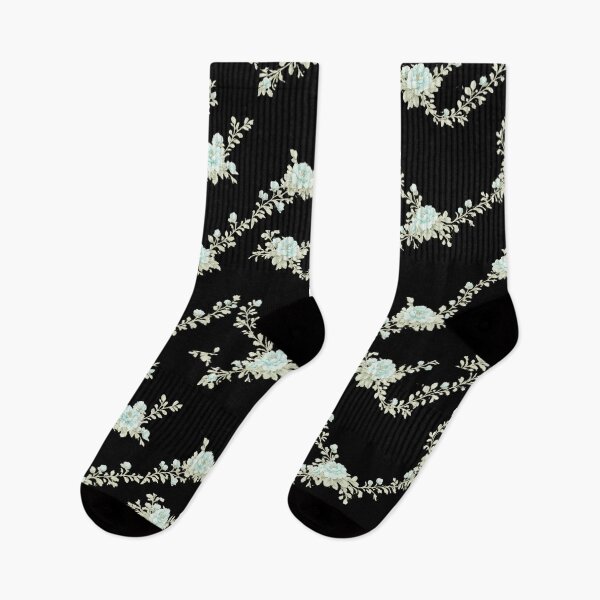Item preview, Aqua Blue Floral Dress Pattern | Elegant Minimal Flower Print on Black | Vintage Aesthetic Dress Design designed and sold by Bhaskar Digital Art.