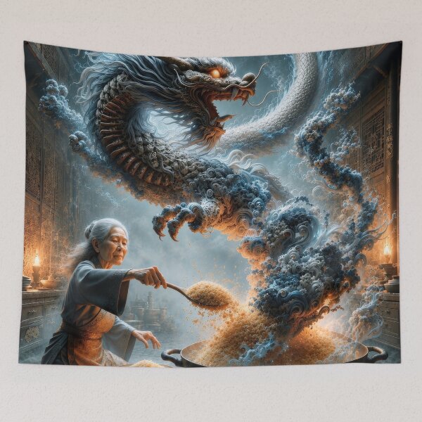 Item preview, Ancient Dragon Spirit and Master Chef – Mystical Fantasy Asian Dragon Art designed and sold by DrakariArt.
