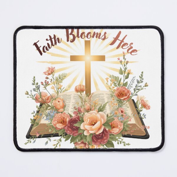 Item preview, Faith Blooms Here: Inspirational Christian Wall Art designed and sold by MaryvonLogg.