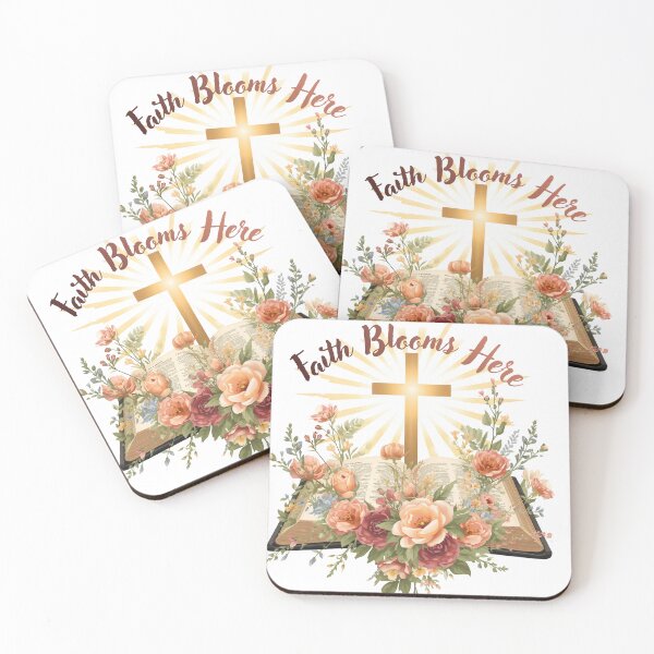 Item preview, Faith Blooms Here: Inspirational Christian Wall Art designed and sold by MaryvonLogg.