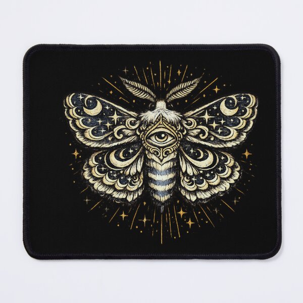 Item preview, Mystical Moth with Crescent Moons Stars and Eye Wing Pattern Victorian Occult Celestial Illustration designed and sold by OnPointOutfits.