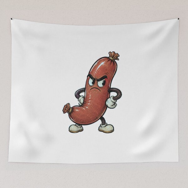 Item preview, Annoyed Kielbasa Sausage with Hands on Hips Vintage 1930s Rubberhose Cartoon Funny Food Character designed and sold by OnPointOutfits.