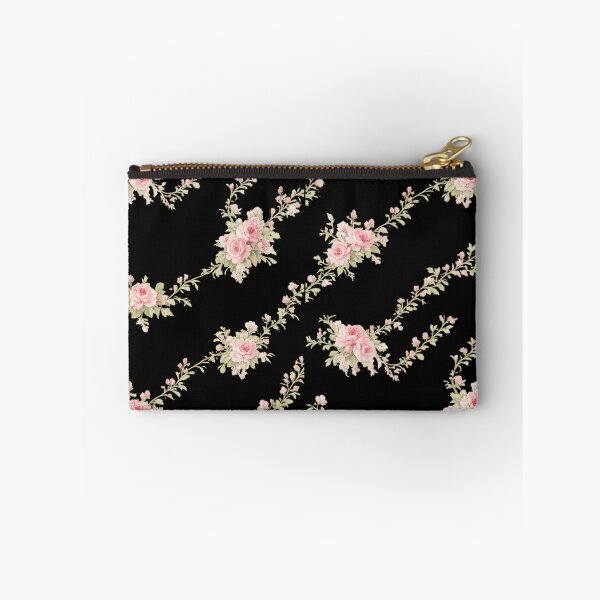 Item preview, Pink Rose Floral Dress Pattern | Vintage Romantic Flower Print | Elegant Black Aesthetic Dress designed and sold by Bhaskar Digital Art.