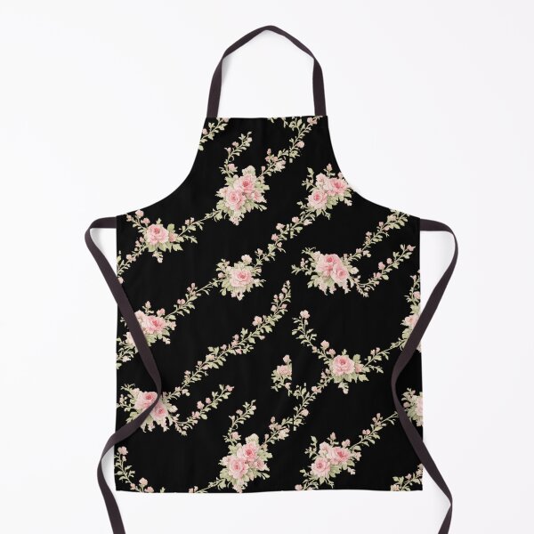 Item preview, Pink Rose Floral Dress Pattern | Vintage Romantic Flower Print | Elegant Black Aesthetic Dress designed and sold by Bhaskar Digital Art.