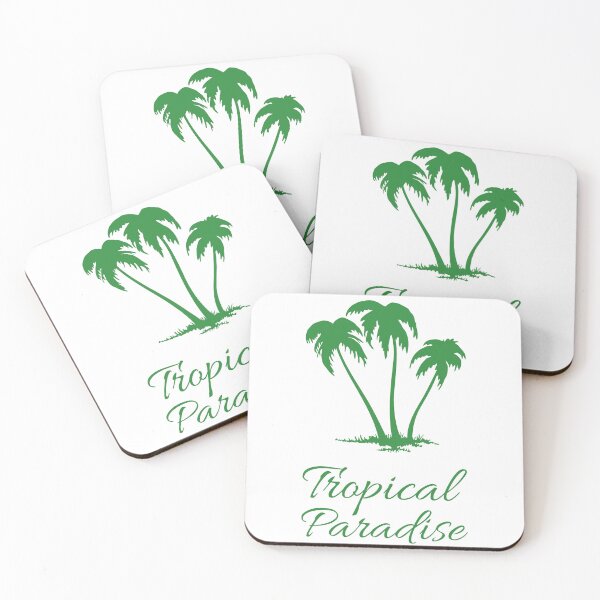 Item preview, Tropical Paradise Green Palm Trees Art designed and sold by AhinoraArtShop.