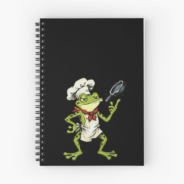 Item preview, Smug Chef Frog Tossing Frying Pan in Crooked Hat Retro 90s Skate Art Funny Cooking Illustration designed and sold by OnPointOutfits.