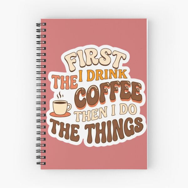 Item preview, First I Drink Coffee Retro Typography Sticker designed and sold by HAPPY HARBOR DESIGN .