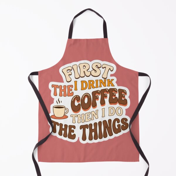 Item preview, First I Drink Coffee Retro Typography Sticker designed and sold by HAPPY HARBOR DESIGN .