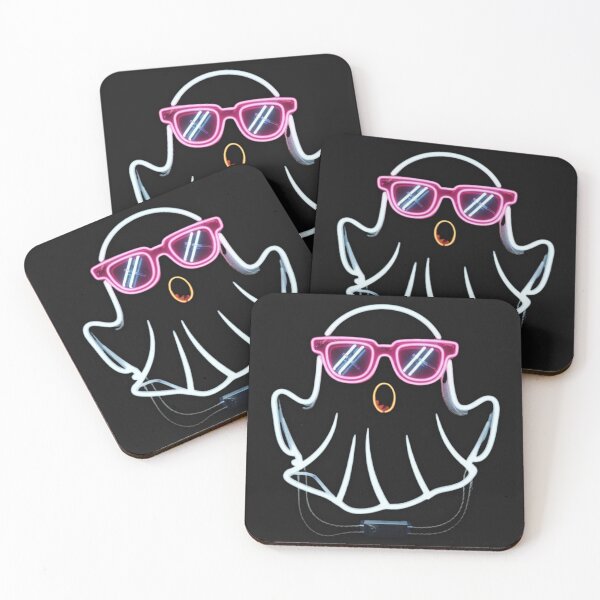 Item preview, Neon Cool Ghost with Sunglasses - Cyberpunk Spooky Art designed and sold by alalame.