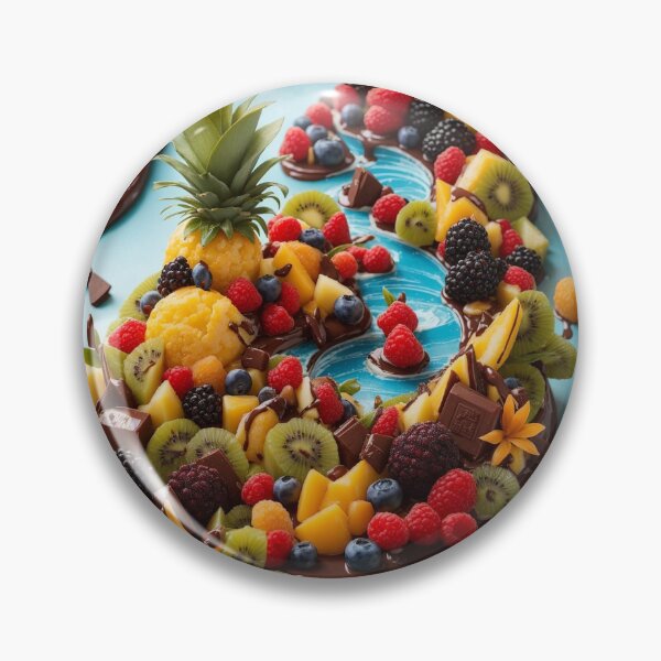 Item preview, Tropical Fruit Chocolate Landscape Surreal Food Art designed and sold by GenArtHaven.