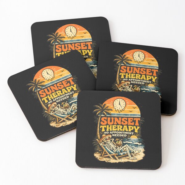 Item preview, Sunset Therapy Vintage Skeleton Beach Retro Summer designed and sold by MizoX7.