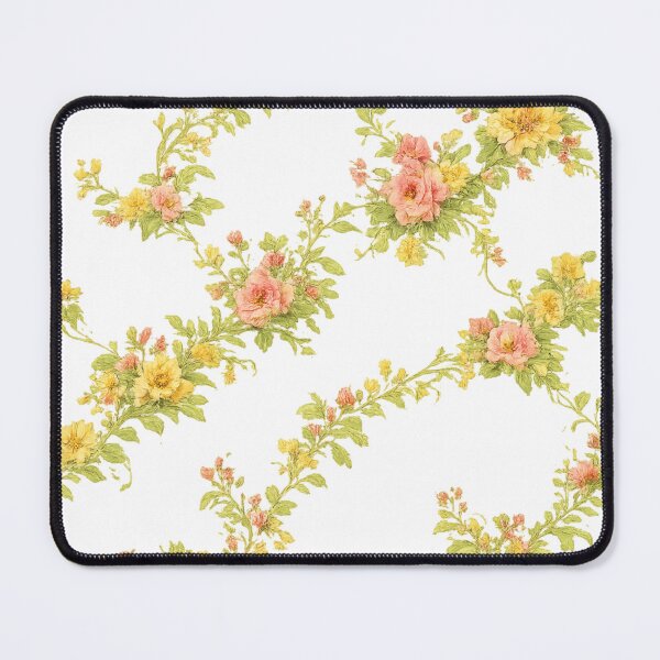 Item preview, Vintage Peach & Yellow Floral Dress Pattern | Elegant White Background Flower Print | Cottagecore Aesthetic Dress designed and sold by Bhaskar Digital Art.