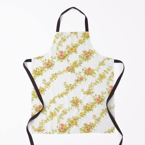 Item preview, Vintage Peach & Yellow Floral Dress Pattern | Elegant White Background Flower Print | Cottagecore Aesthetic Dress designed and sold by Bhaskar Digital Art.