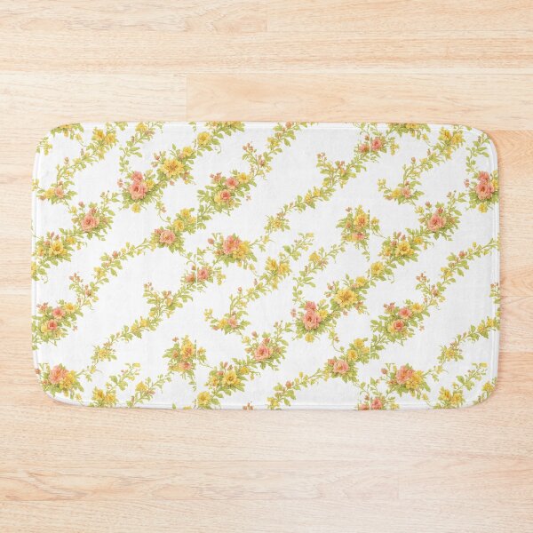 Item preview, Vintage Peach & Yellow Floral Dress Pattern | Elegant White Background Flower Print | Cottagecore Aesthetic Dress designed and sold by Bhaskar Digital Art.