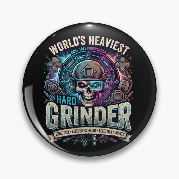 Item preview, World's Heaviest Hard Grinder Gamer Skull designed and sold by LevelUpLad.