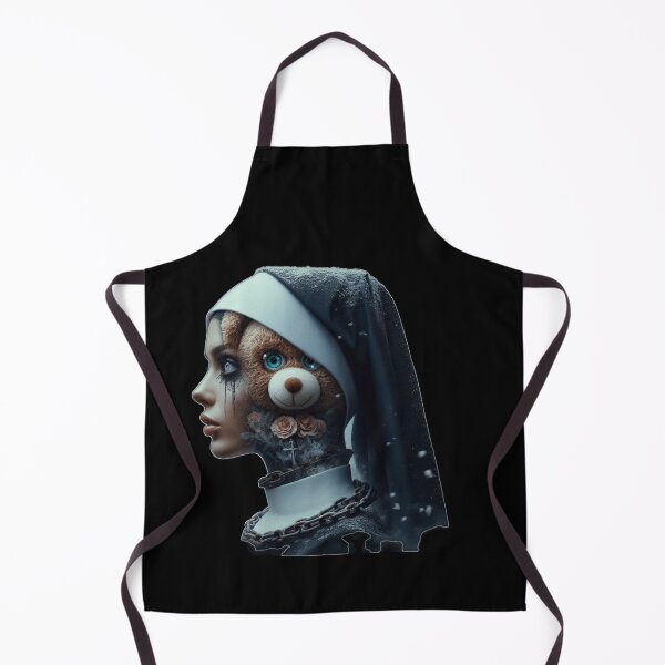 Item preview, Gothic Nun with Teddy Bear Double Exposure Horror Art designed and sold by LujziWorld.
