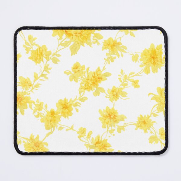 Item preview, Yellow Floral White Dress Pattern | Vintage Aesthetic Flower Print Dress | Elegant Summer Outfit designed and sold by Bhaskar Digital Art.