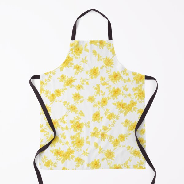 Item preview, Yellow Floral White Dress Pattern | Vintage Aesthetic Flower Print Dress | Elegant Summer Outfit designed and sold by Bhaskar Digital Art.